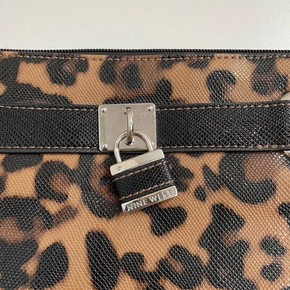 NWT Nine West Leopard Clutch or Makeup Bag